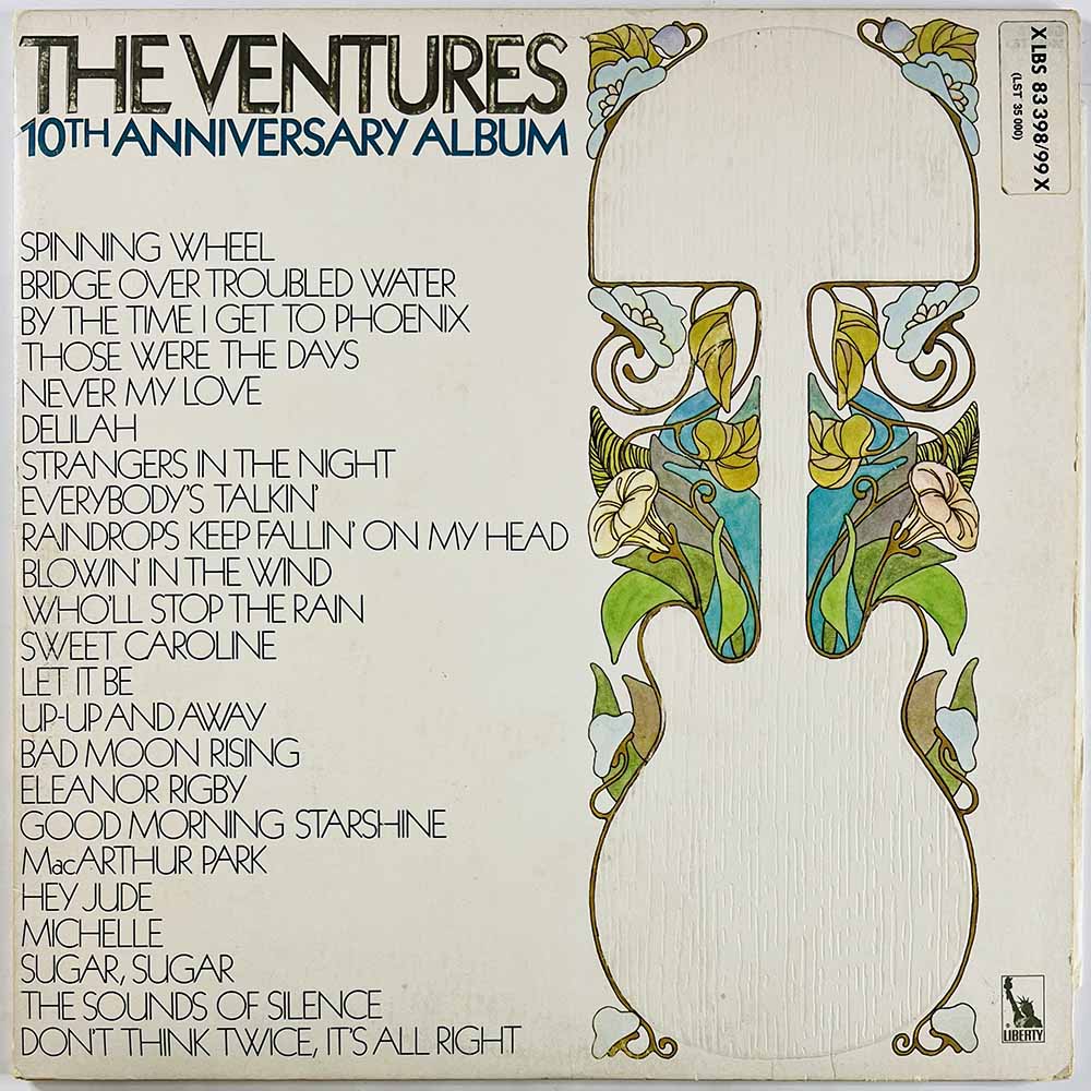 Ventures LP 10th anniversary album 2LP  kansi VG+ levy VG Käytetty LP