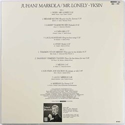 Markola Juhani LP Mr. lonely - yksin  kansi VG+ levy VG+ Käytetty LP