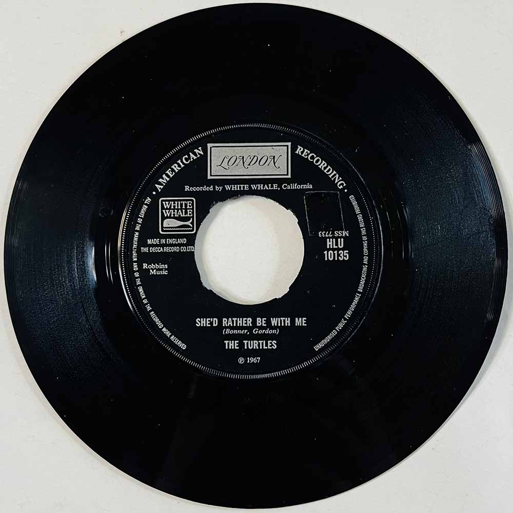 Turtles Käytetty 7” ei kuvakantta She'd Rather Be With Me  kansi Ei kuvakantta levy VG käytetty vinyylisingle
