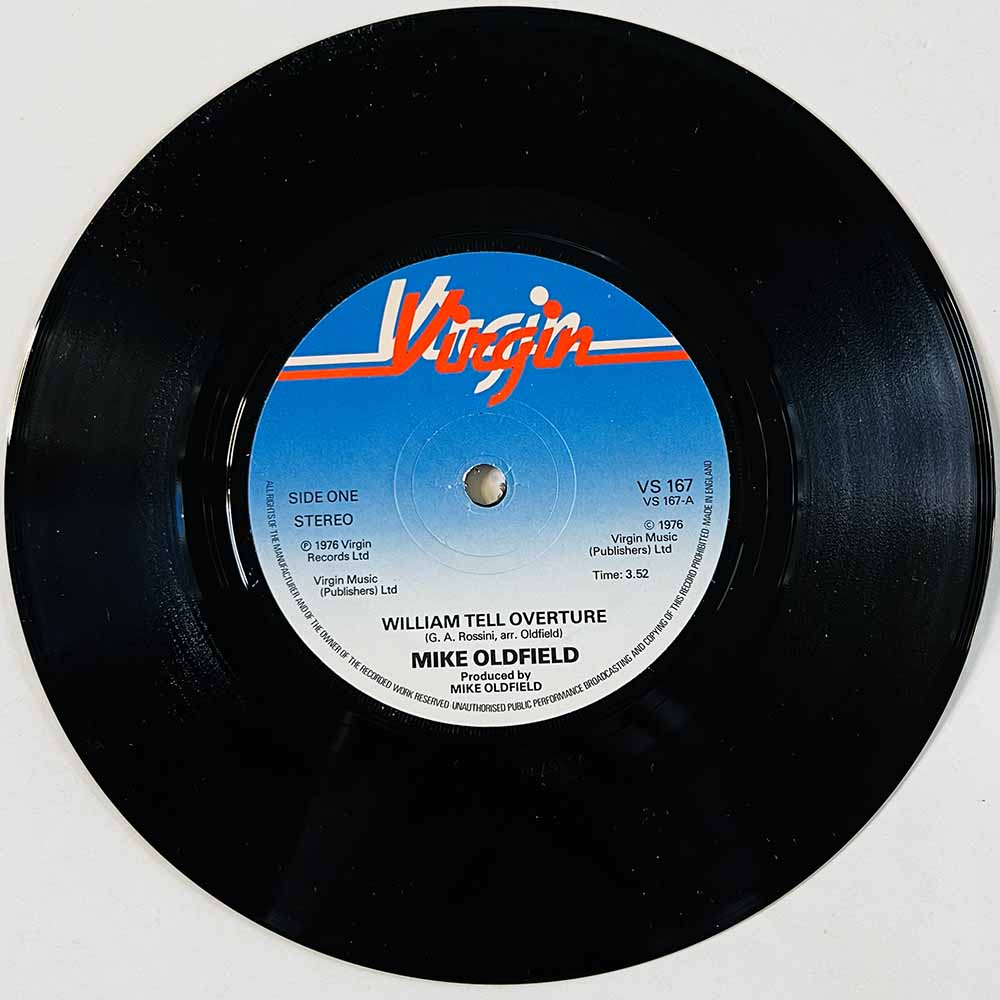 Oldfield Mike Käytetty 7” ei kuvakantta William Tell Overture  kansi Ei kuvakantta levy EX käytetty vinyylisingle