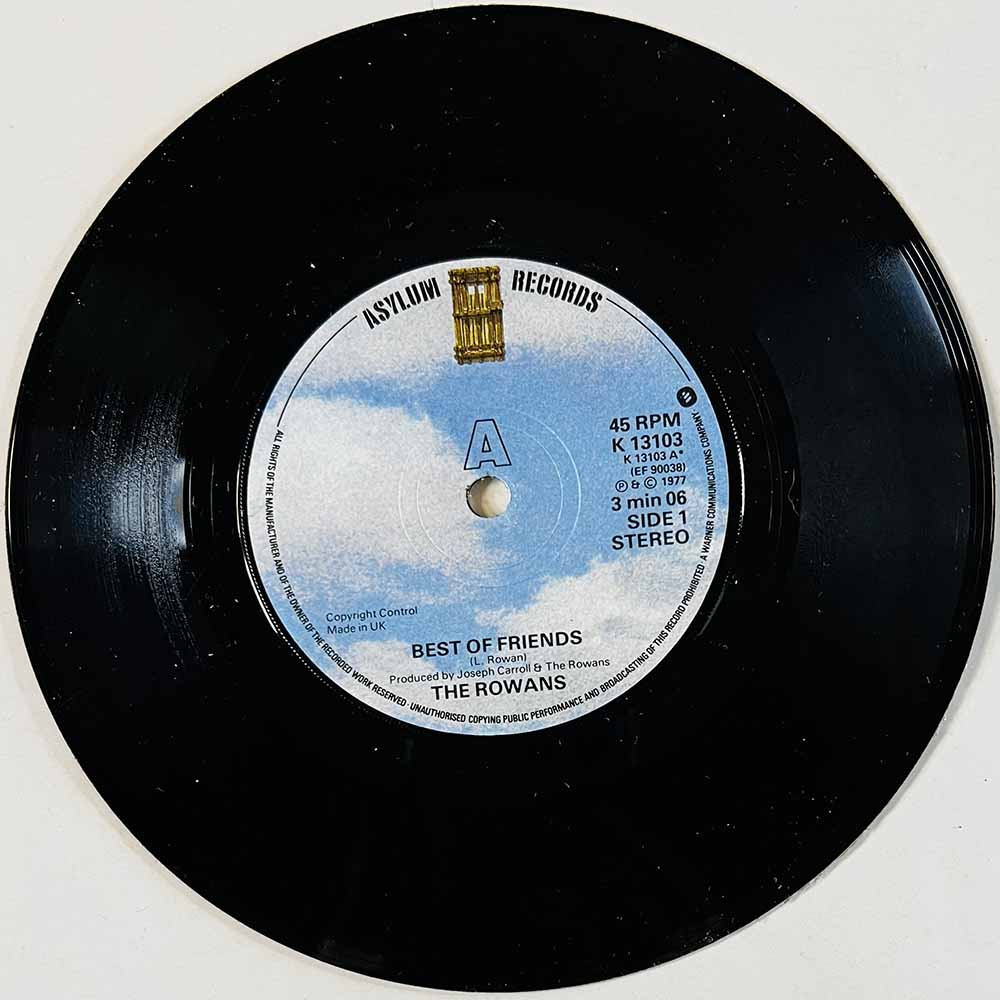 Rowans Käytetty 7” ei kuvakantta Best Of Friends  kansi Ei kuvakantta levy EX käytetty vinyylisingle