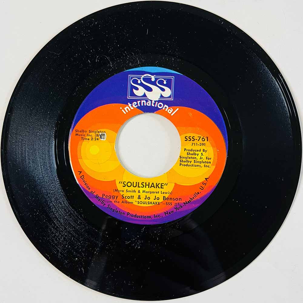 Peggy Scott & Jo Jo Benson 1969 SSS 761 Soulshake begagnad singelskiva