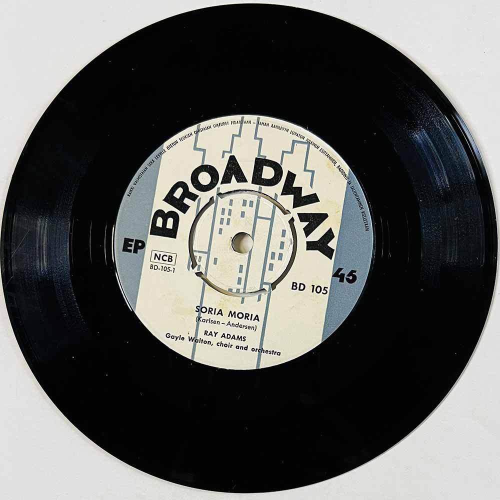 Adams Ray Käytetty 7” ei kuvakantta Soria Moria / Keep Her Happy  kansi Ei kuvakantta levy G käytetty vinyylisingle