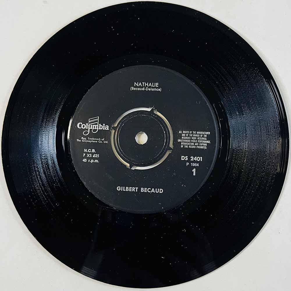 Gilbert Becaud Käytetty 7” ei kuvakantta Nathalie / Seul Sur Son Etoile  kansi Ei kuvakantta levy EX käytetty vinyylisingle
