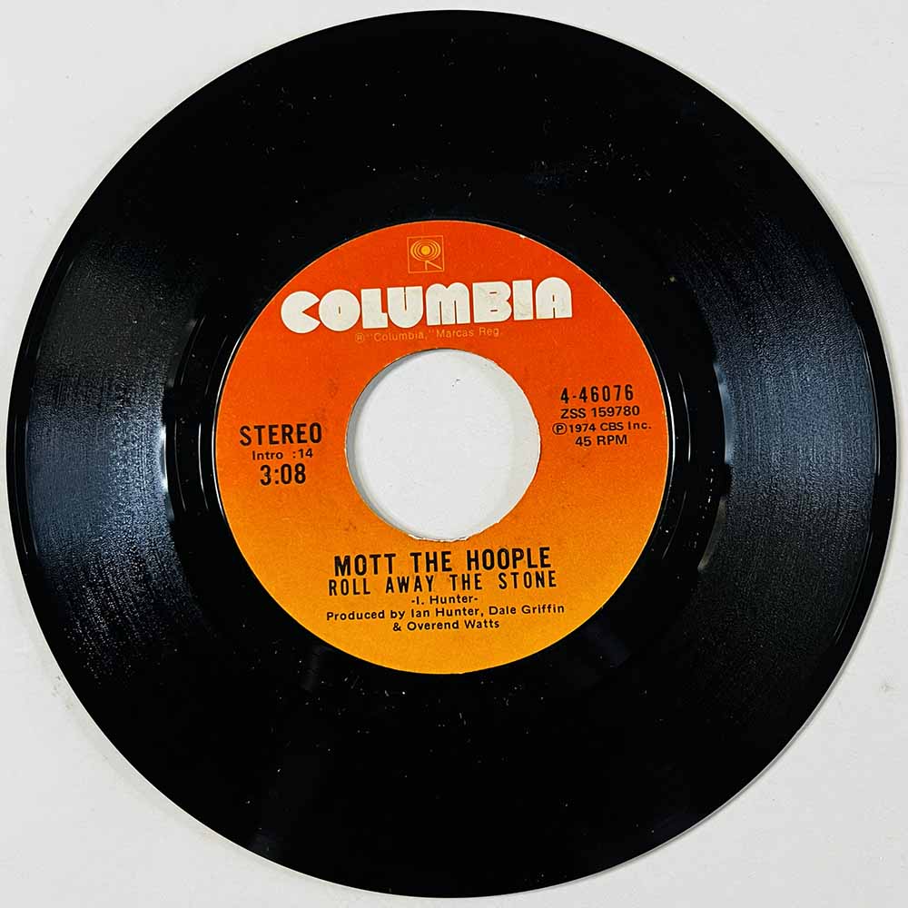 Mott The Hoople 1974 4-46076 Roll Away The Stone  begagnad singelskiva