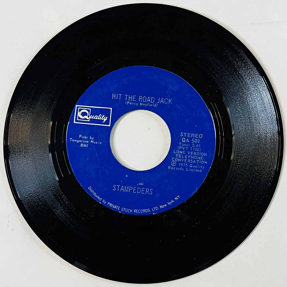 Stampeders Käytetty 7” ei kuvakantta Hit The Road Jack / Hard Lovin Woman  kansi Ei kuvakantta levy VG+ käytetty vinyylisingle