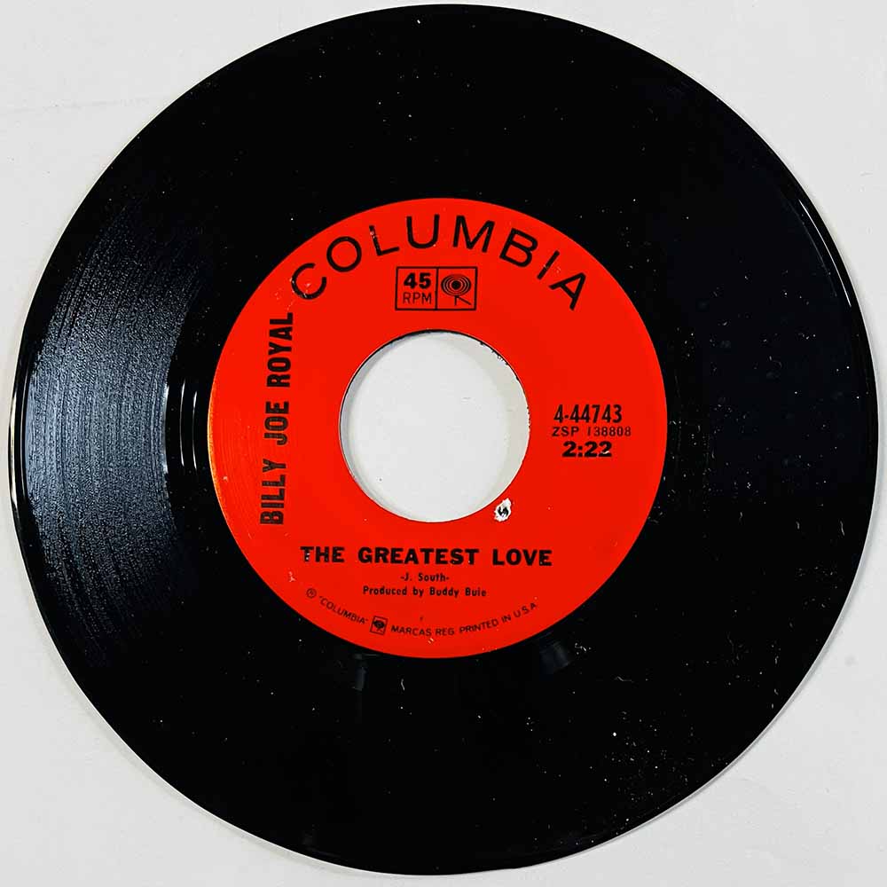 Billy Joe Royal 1969 4-44743 The Greatest Love / Bed Of Roses begagnad singelskiva