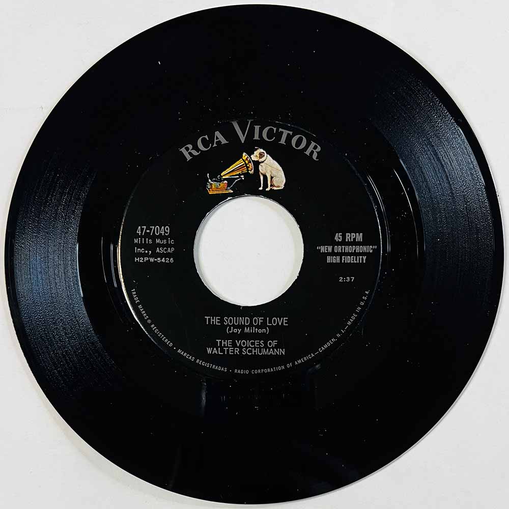Voices Of Walter Schumann Käytetty 7” ei kuvakantta The Sound Of Love / The Happy Land Of Hunza  kansi Ei kuvakantta levy EX- kä
