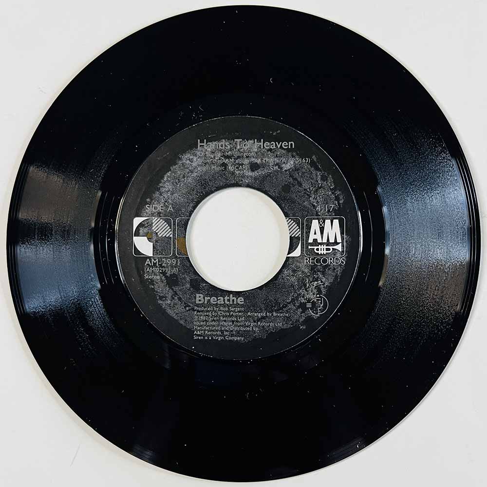 Breathe Käytetty 7” ei kuvakantta Hands To Heaven  kansi Ei kuvakantta levy EX käytetty vinyylisingle