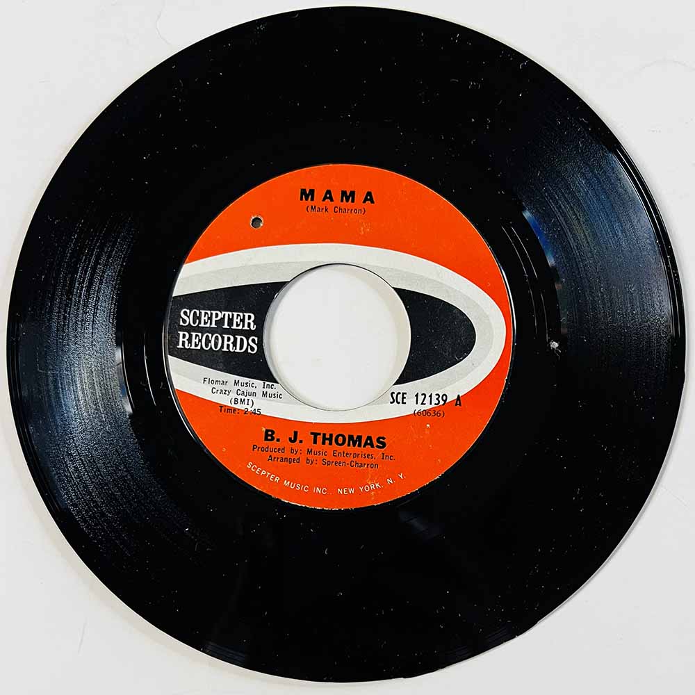 B.J. Thomas 1966 SCE 12139 Mama begagnad singelskiva