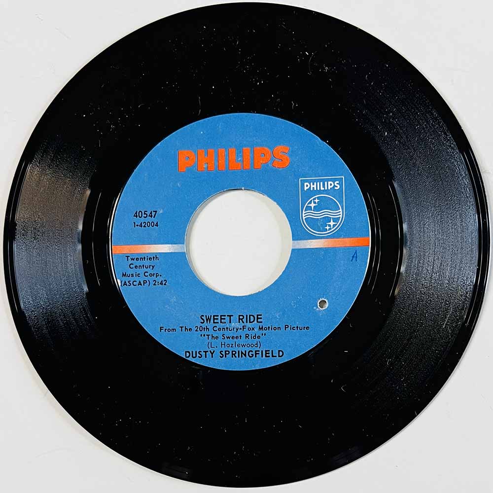 Springfield Dusty Käytetty 7” ei kuvakantta Sweet Ride  kansi Ei kuvakantta levy EX käytetty vinyylisingle