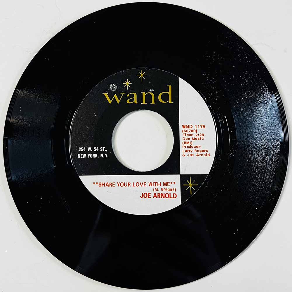 Joe Arnold Käytetty 7” ei kuvakantta Share Your Love With Me / Soul Trippin'  kansi Ei kuvakantta levy EX käytetty vinyylisingle
