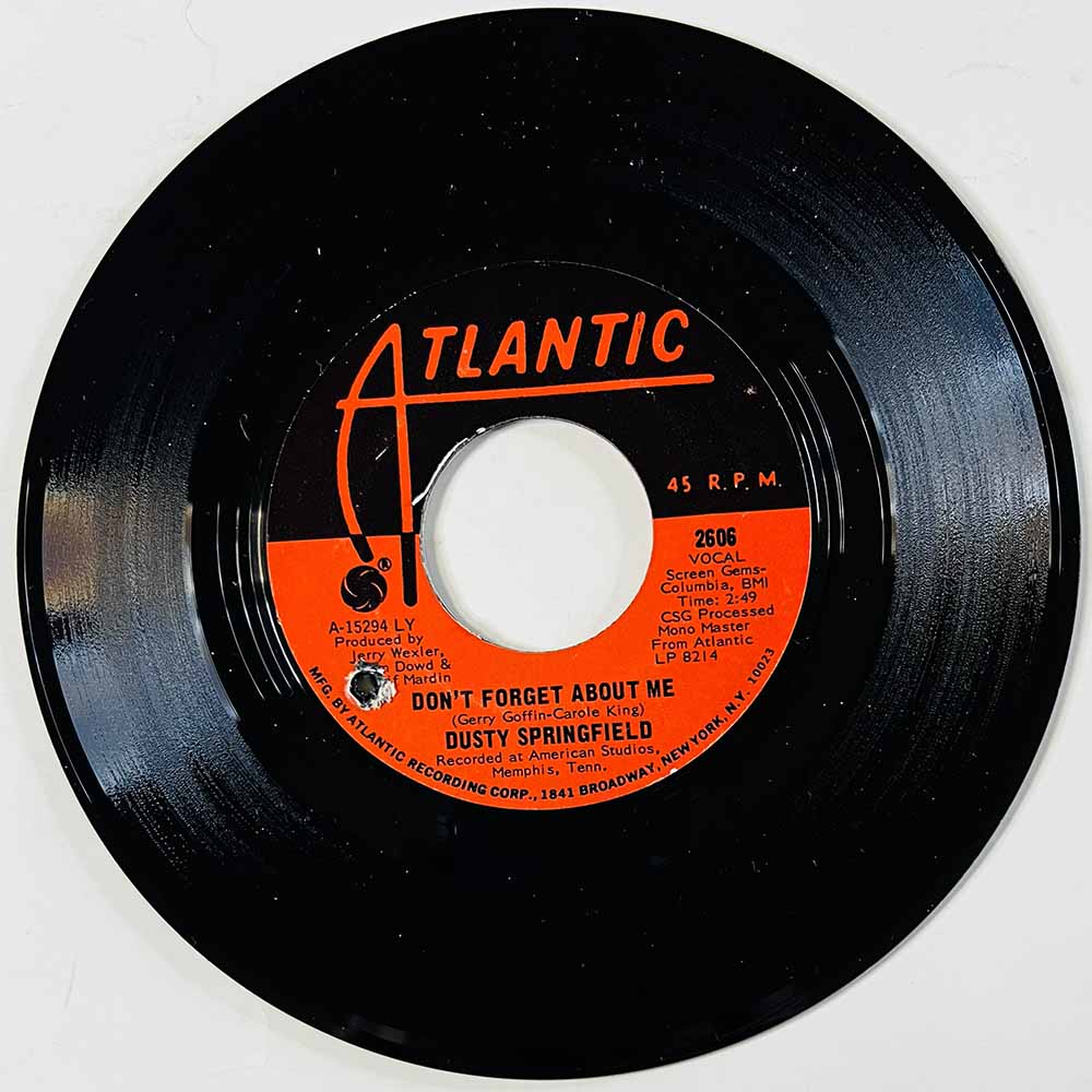 Springfield Dusty Käytetty 7” ei kuvakantta Don't Forget About Me  kansi Ei kuvakantta levy EX käytetty vinyylisingle