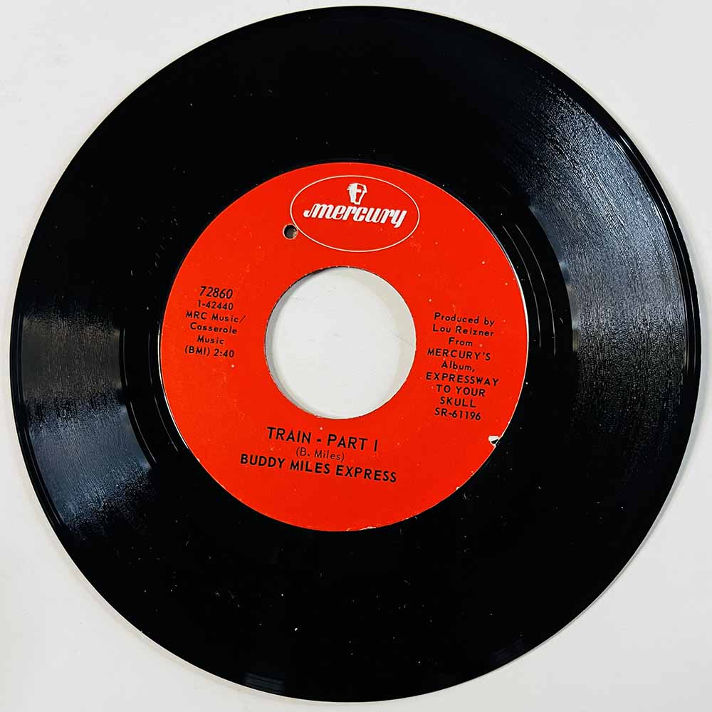 Buddy Miles Express Käytetty 7” ei kuvakantta Train  kansi Ei kuvakantta levy EX käytetty vinyylisingle