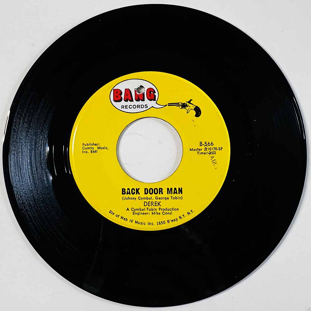 Derek Käytetty 7” ei kuvakantta Back Door Man / Sell Your Soul  kansi Ei kuvakantta levy EX käytetty vinyylisingle