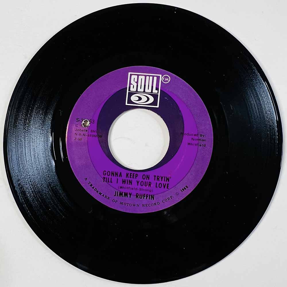 Ruffin Jimmy Käytetty 7” ei kuvakantta Gonna Keep On Tryin' Till I Win Your Love  kansi Ei kuvakantta levy VG+ käytetty vinyylis
