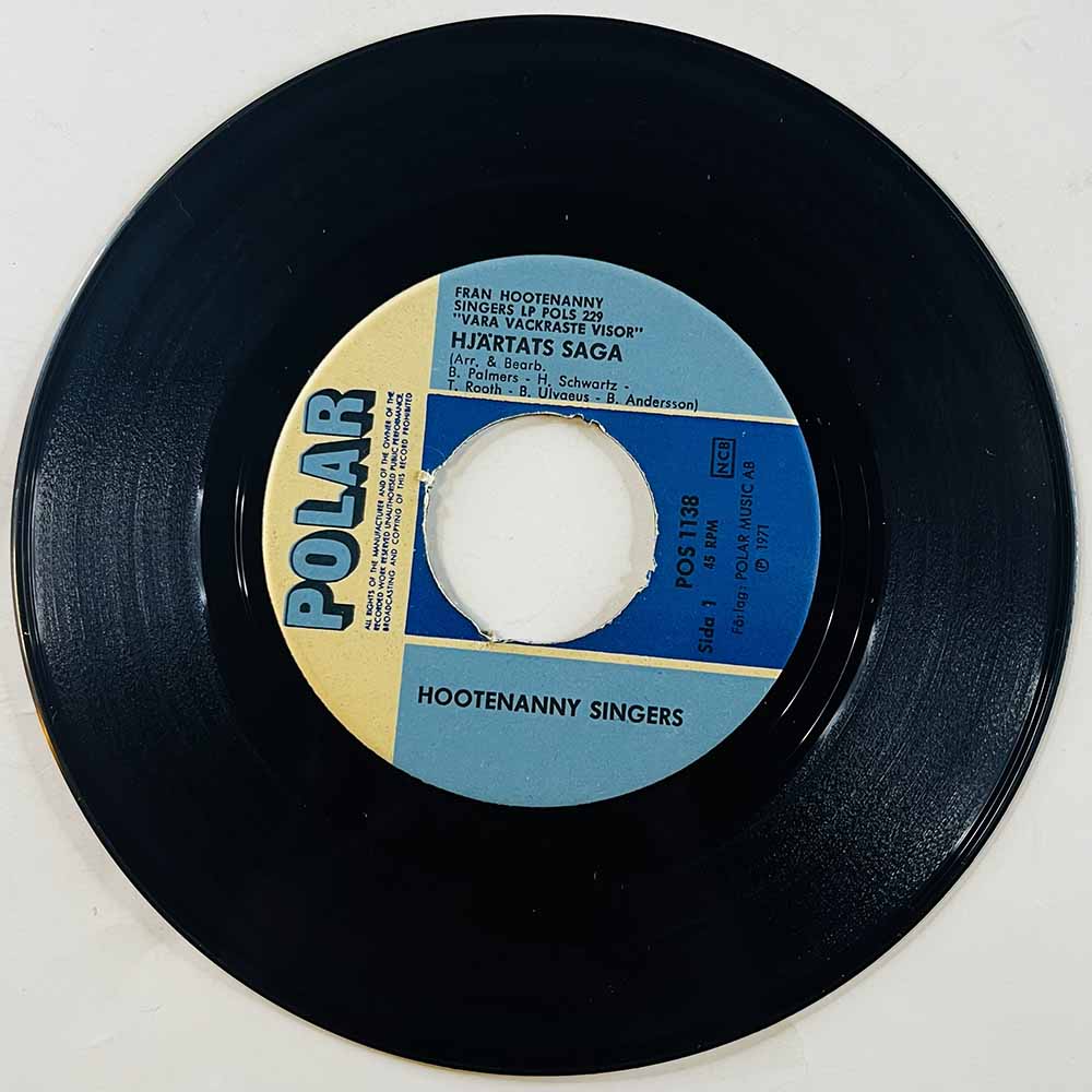 Hootenanny Singers 1971 POS 1138 Hjärtats Saga / Jungman Jansson begagnad singelskiva