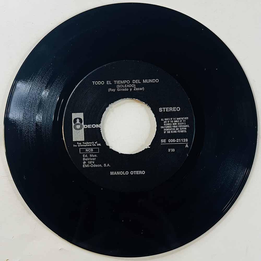 Manolo Otero Käytetty 7” ei kuvakantta Todo El Tiempo Del Mundo  kansi Ei kuvakantta levy VG käytetty vinyylisingle