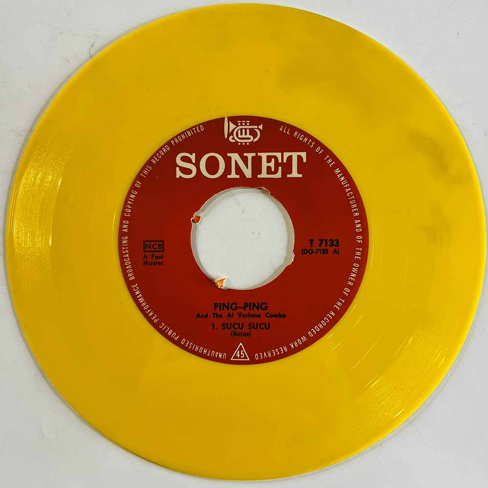 Ping Ping / Al Verlane Käytetty 7” ei kuvakantta Sucu Sucu / Maria Della Montana  kansi Ei kuvakantta levy EX- käytetty vinyylis