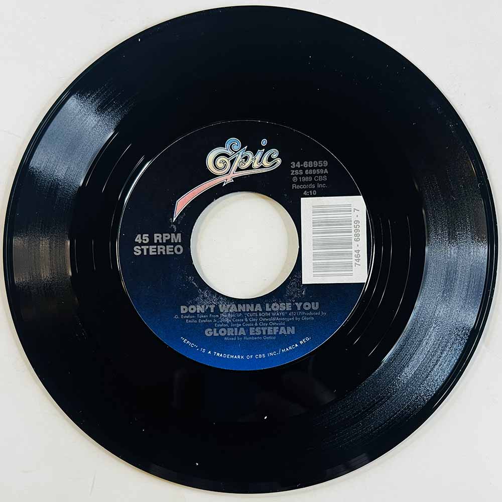 Estefan Gloria Käytetty 7” ei kuvakantta Don't Wanna Lose You  kansi Ei kuvakantta levy EX käytetty vinyylisingle