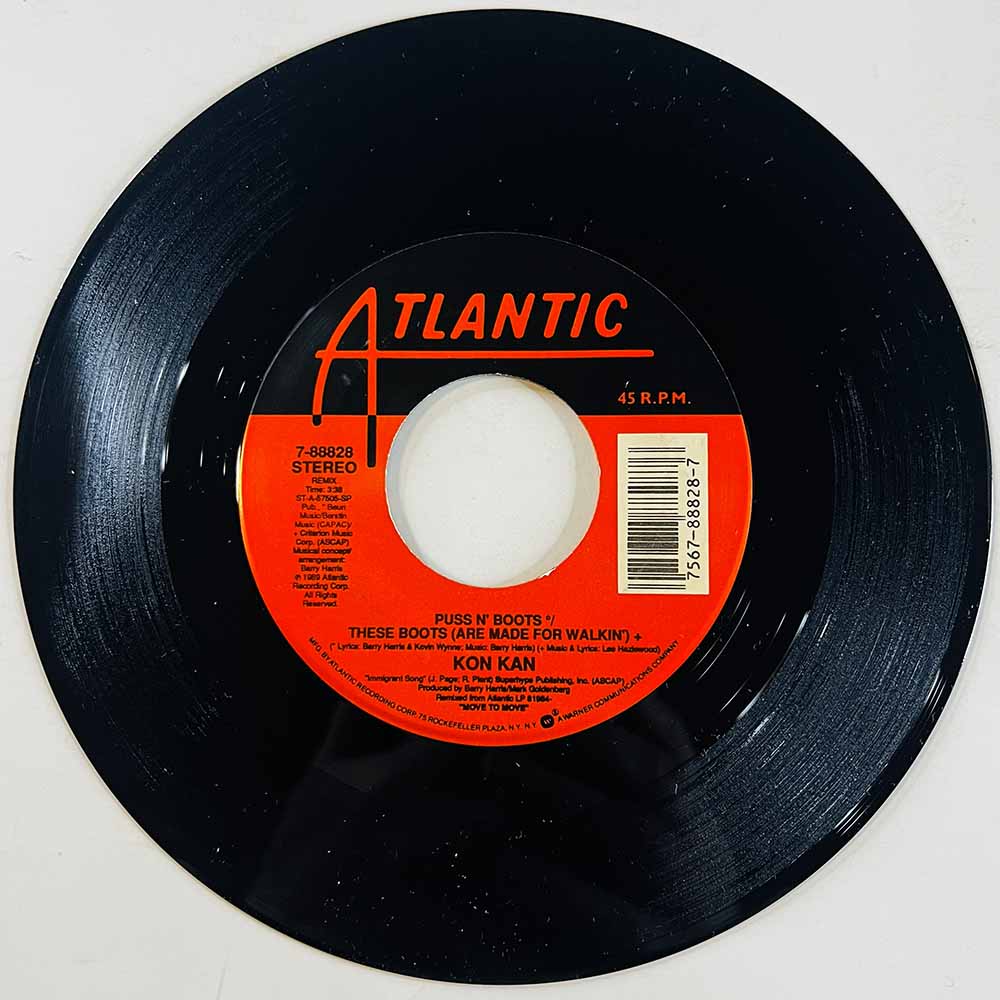 Kon Kan Käytetty 7” ei kuvakantta Puss N' Boots / These boots are made for walkin'  kansi Ei kuvakantta levy EX käytetty vinyyli