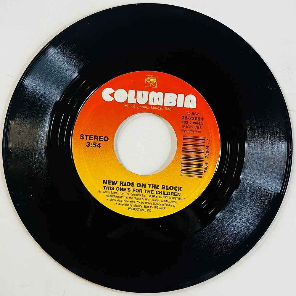 New Kids On The Block Käytetty 7” ei kuvakantta This One's For The Children  kansi Ei kuvakantta levy EX- käytetty vinyylisingle
