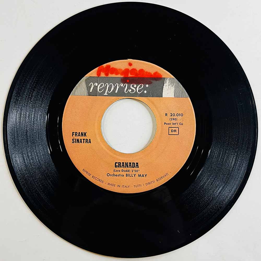 Sinatra Frank Käytetty 7” ei kuvakantta Granada  kansi Ei kuvakantta levy G+ käytetty vinyylisingle