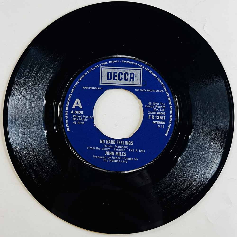 Miles John 1978 F R 13757 No Hard Feelings begagnad singelskiva