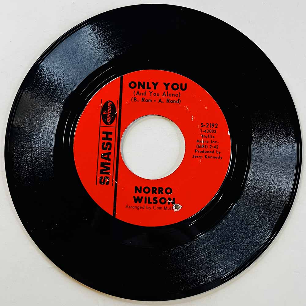 Norro Wilson Käytetty 7” ei kuvakantta Only You (And You Alone)  kansi Ei kuvakantta levy EX käytetty vinyylisingle