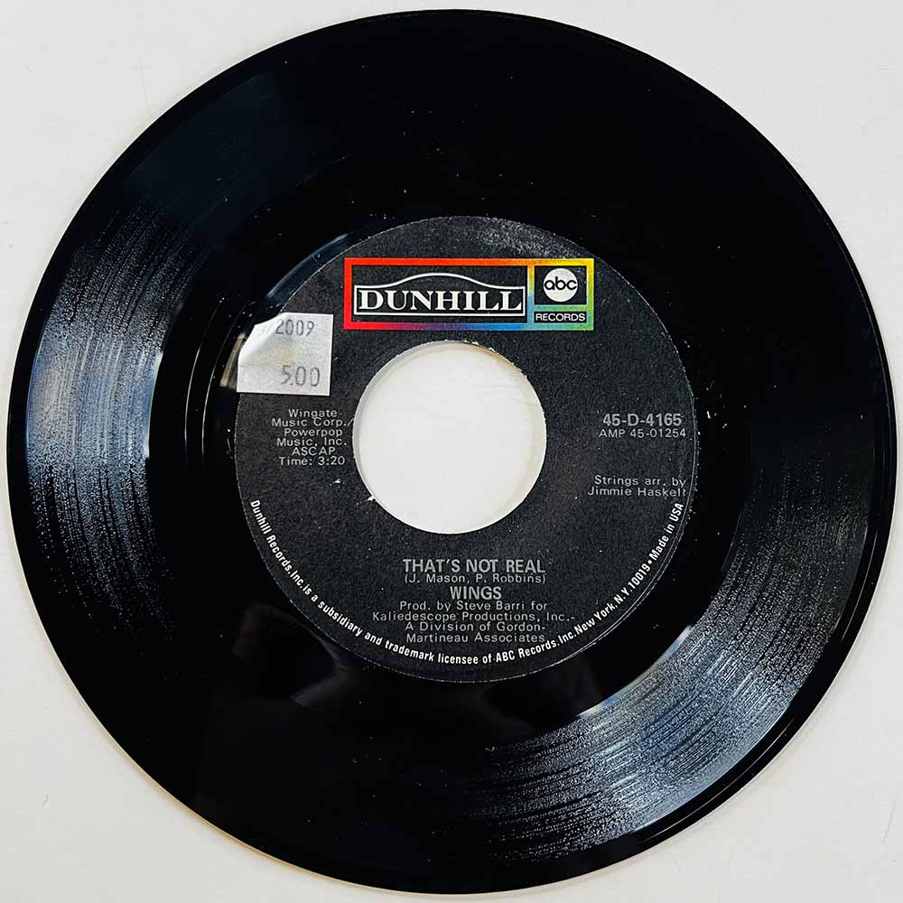 Wings eri kuin McCartney Wings 1968 45-4165 That's Not Real begagnad singelskiva