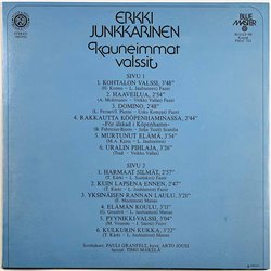 Junkkarinen Erkki 1976 BLU-LP 198 Kauneimmat Valssit Begagnat LP