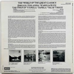 Sibelius vinyl LP The World Of The Great Classics - Finlandia  kansi EX levy EX Käytetty LP