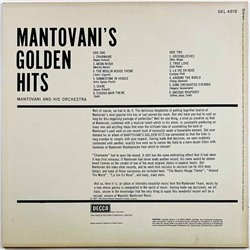 Mantovani vinyl LP Golden Hits  kansi EX levy EX Käytetty LP