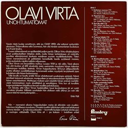 Virta Olavi vinyl LP Unohtumattomat  kansi EX levy EX Käytetty LP