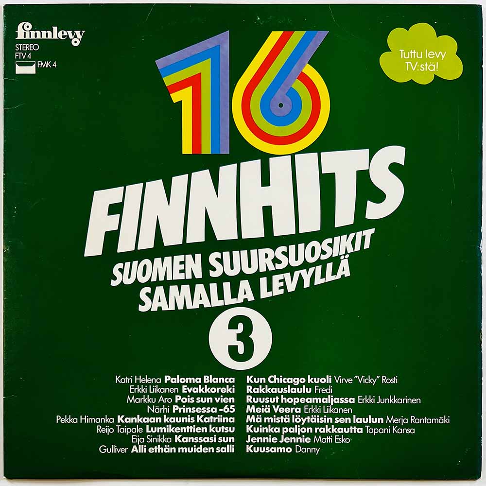 Katri Helena, Virve Rosti, Markku Aro vinyl LP Finnhits 3  kansi EX levy EX Käytetty LP