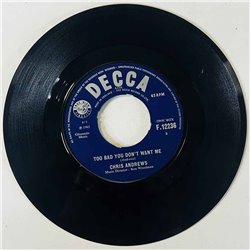 Andrews Chris Käytetty 7” ei kuvakantta Yesterday Man  kansi Ei kuvakantta levy vg+ käytetty vinyylisingle