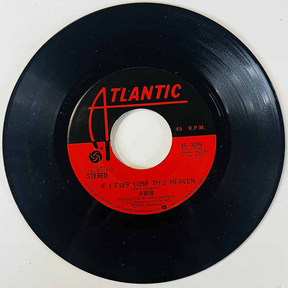 Average White Band Käytetty 7” ei kuvakantta If I Ever Lose This Heaven  kansi Ei kuvakantta levy VG+ käytetty vinyylisingle