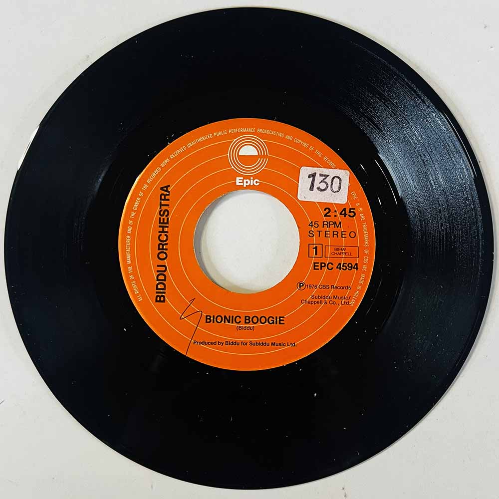Biddu Orchestra Käytetty 7” ei kuvakantta Bionic Boogie  kansi Ei kuvakantta levy vg+ käytetty vinyylisingle