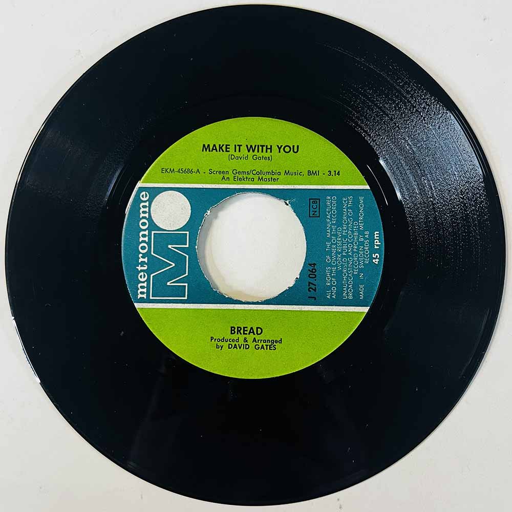 Bread 1970 J 27.064 Make It With You begagnad singelskiva