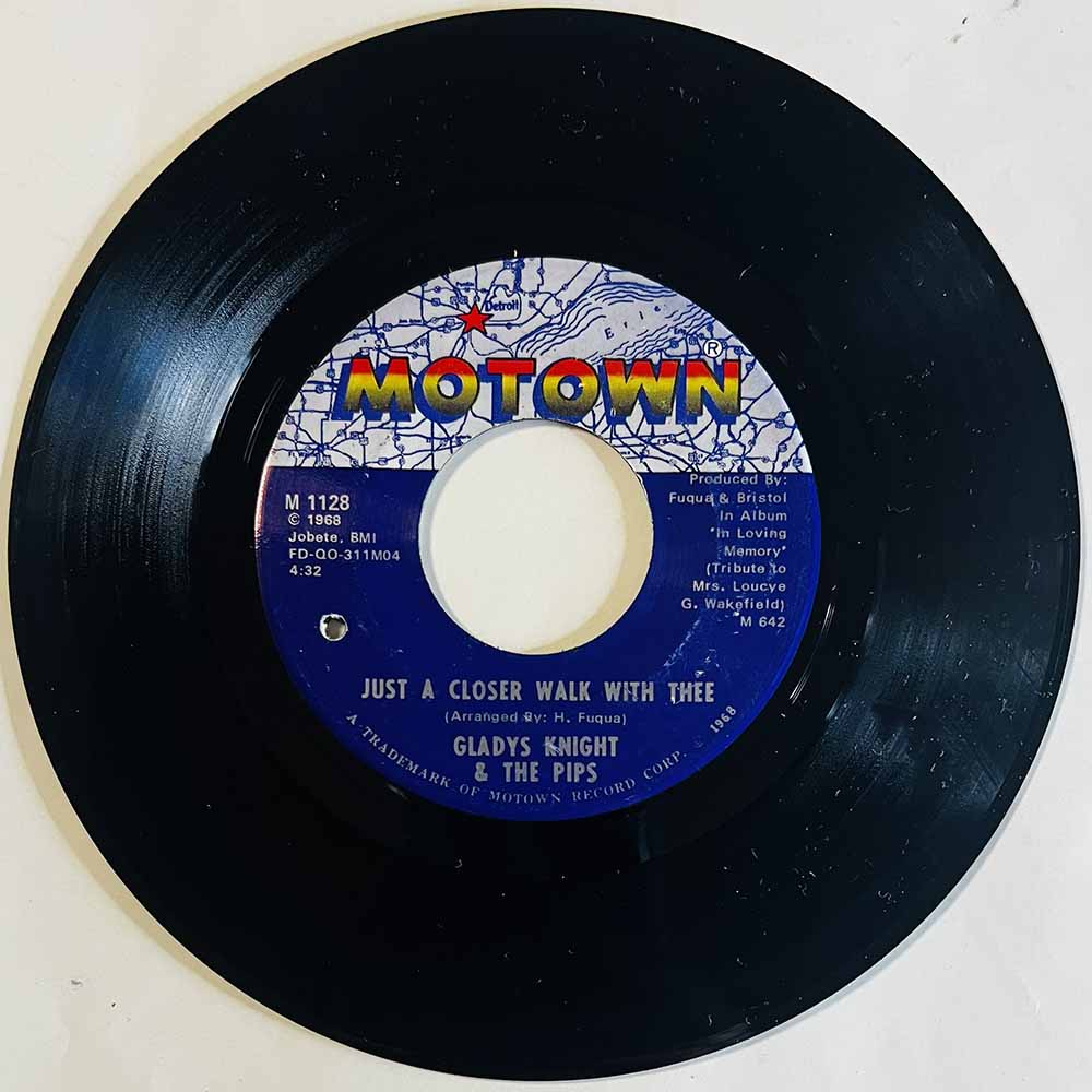 Gladys Knight And The Pips / Marvin Gaye Käytetty 7” ei kuvakantta Just A Closer Walk With Thee / His Eye Is On The Sparrow  kan