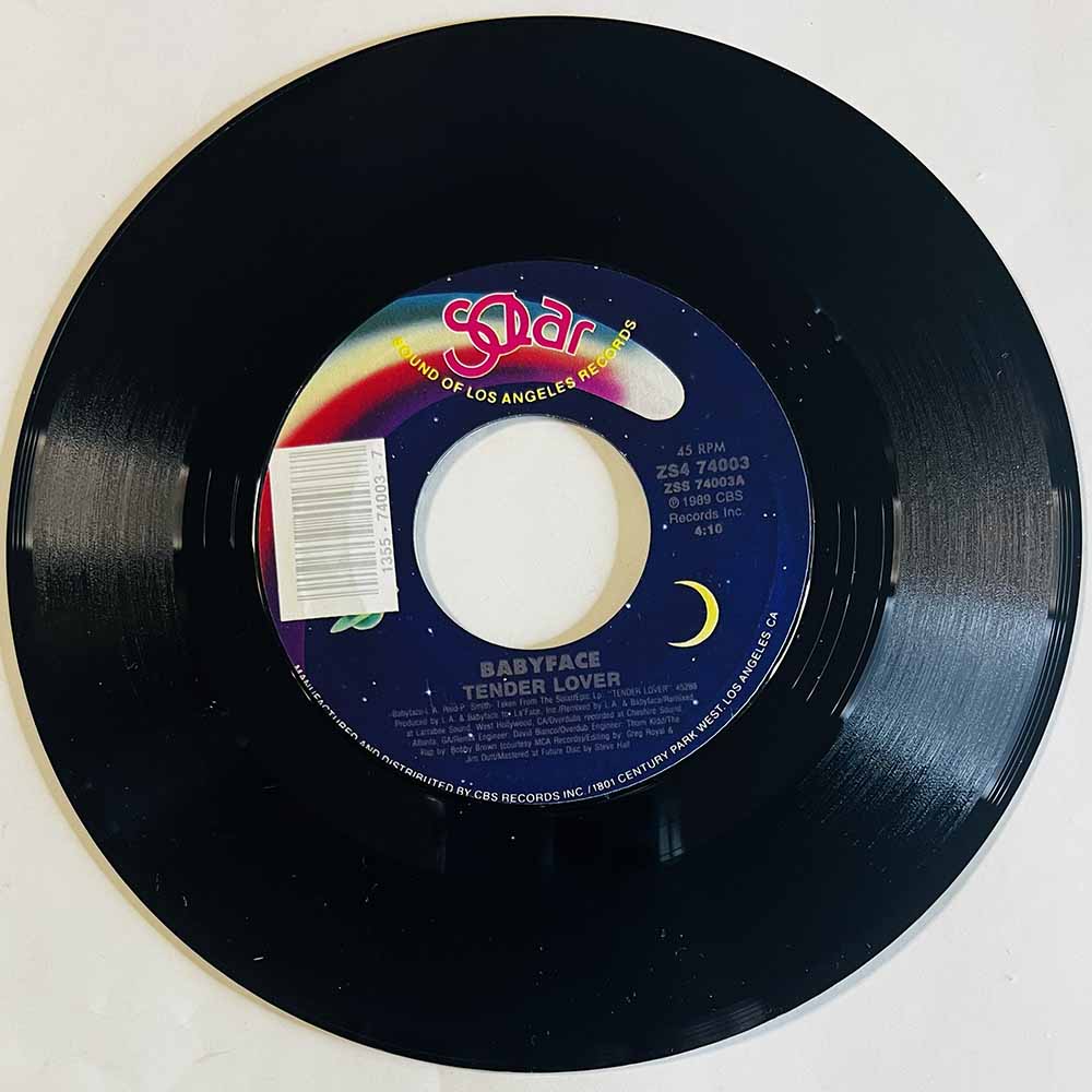 Babyface Käytetty 7” ei kuvakantta Tender Lover  kansi Ei kuvakantta levy EX käytetty vinyylisingle