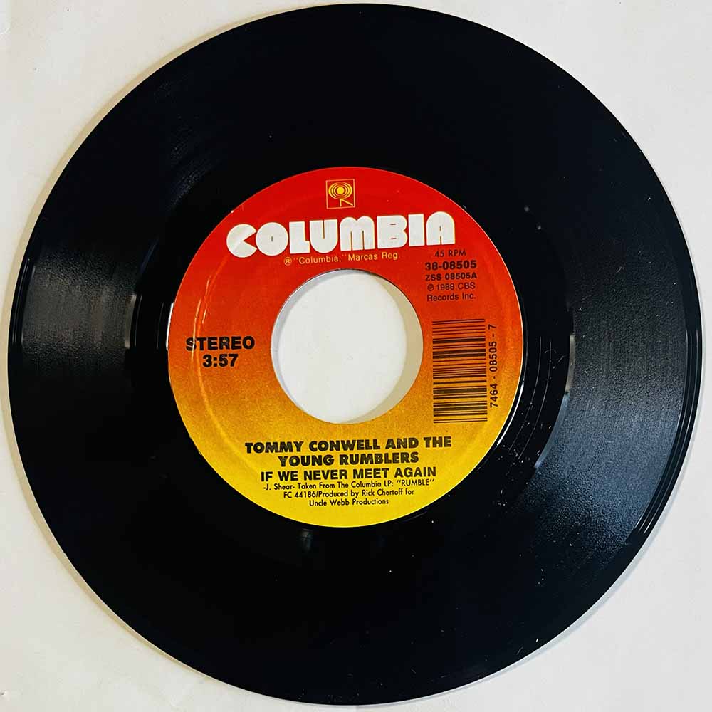 Tommy Conwell and Young Rumblers Käytetty 7” ei kuvakantta If We Never Meet Again / Everything They Say Is True  kansi Ei kuvaka
