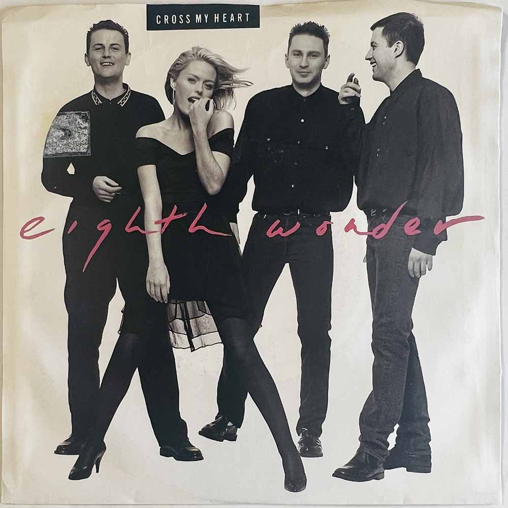 Eighth Wonder vinyylisingle Cross My Heart  kansi VG+ levy EX käytetty vinyylisingle