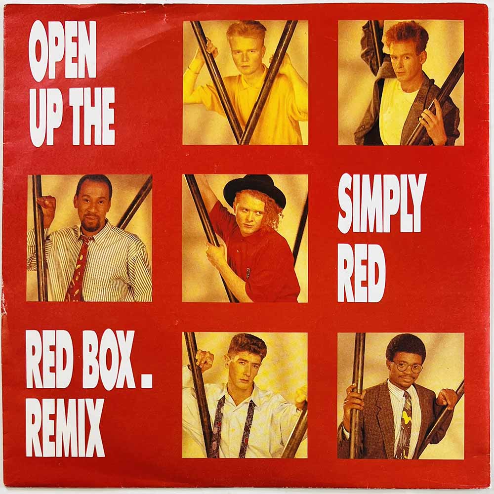 Simply Red vinyylisingle Open up red box. remix / 	Look at you now  kansi EX- levy EX käytetty vinyylisingle