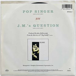 John Cougar Mellencamp vinyylisingle Pop Singer  kansi VG+ levy EX käytetty vinyylisingle