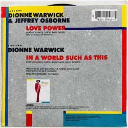 Dionne Warwick & Jeffrey Osborne vinyylisingle Love Power / In A World Such As This  kansi EX- levy EX käytetty vinyylisingle