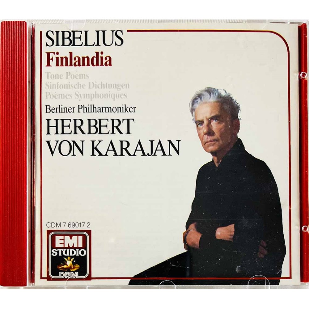 Sibelius - Herbert von Karajan CD Finlandia  kansi EX- levy EX- Käytetty CD