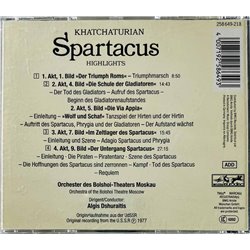 Khatchaturian, Zhuraitis CD Spartacus highlights  kansi EX- levy VG+ Käytetty CD