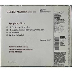 Mahler Gustav - Kathleen Battle CD Symphony No. 4  kansi EX- levy VG+ Käytetty CD