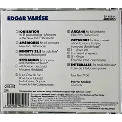 Varese Edgar, Pierre Boulez CD Varèse  kansi EX- levy EX Käytetty CD